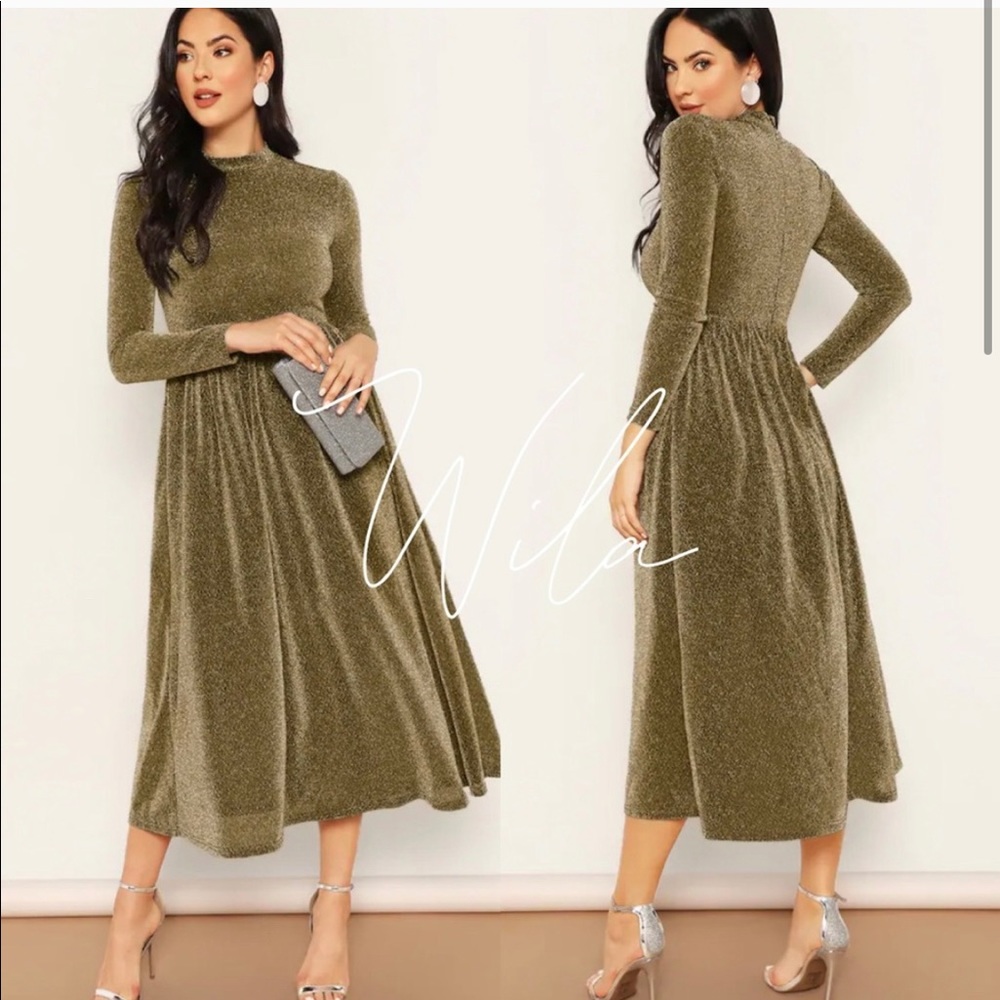 Gold Glitter Formal Dress